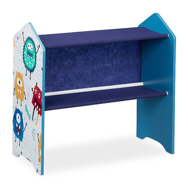 Relaxdays Children's Shelving Unit with Boxes, Monster Design