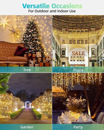 LED гірлянда на Новий Рік LEDYA 20м 200 LED, тепле біле світло, 8 режимів, IP44, для балкона, саду, декору