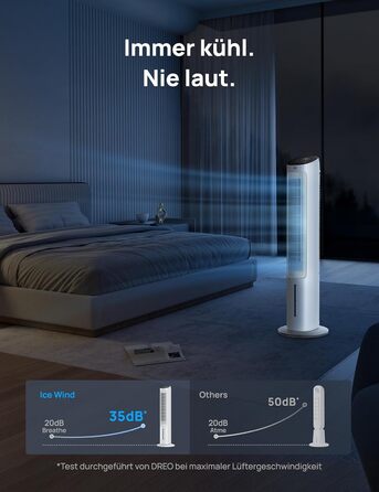 Охолоджувач повітря Dreo з водяним охолодженням, 40 дюймів, 80° поворот, 3 режими, 4 швидкості, білий, з пульт