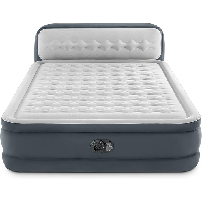 Надувний матрац Intex DuraBeam UltraPlush з підголівником, 220V, Queen, Fiber-Tech