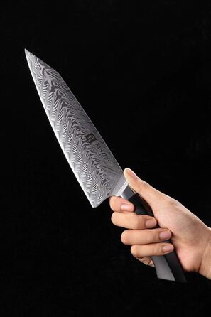 XINZUO ніж кухарський Дамаск 21.5см, Kiritsuke Gyuto, професійний, сталь G10, магнітний чохол, серія Feng
