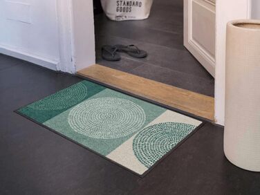 Килимок для входу Salonloewe Nestor 50x75 см, зелений, миючийся, прямокутний