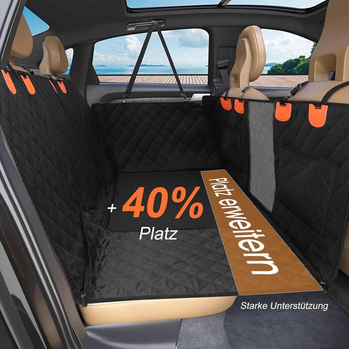 Водонепроникна захисна підстилка для собак у машину, для заднього сидіння, з кріпленнями для безпеки, сумісна з більшістю авто, SUV та пікапами