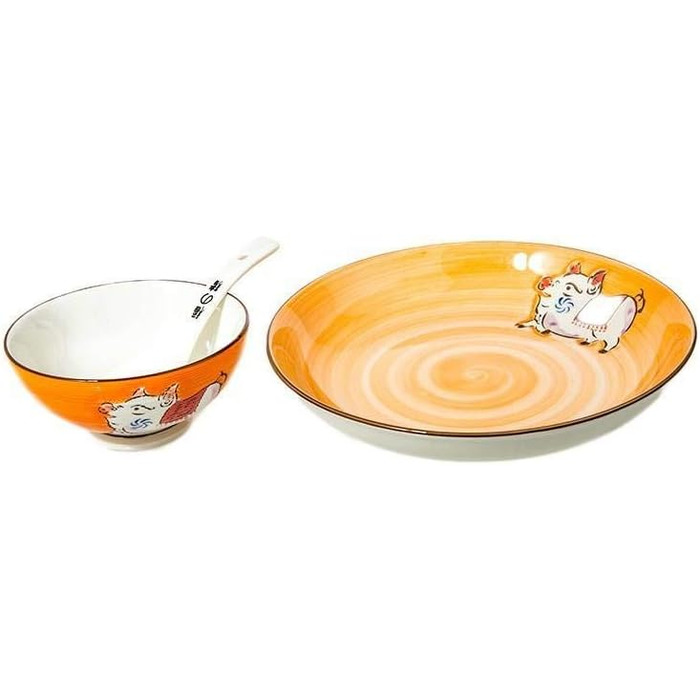 Традиційний японський червоний набір суші для двох осіб – тарілки, палички та підтарілки з порцеляни з візерунком сакури – ідеальний японський подарунок