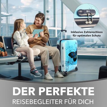 Чемодан Xonic Design: жорсткий корпус, 360° колеса, кодовий замок, полікарбонат. Розміри M, L, XL або набір (Butterfly, XL). XL Butterfly