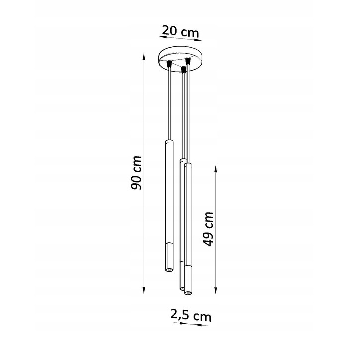 Підвісна люстра MOZAICA 3P, чорний/мідь, SL.0890 Sollux Lighting