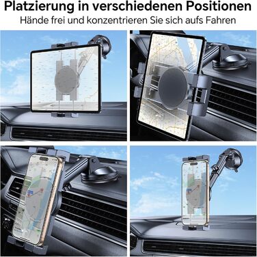 Тримач для планшета Coolpow в авто, універсальний, 360° обертання, для iPad/Samsung Tab/Switch, чорний