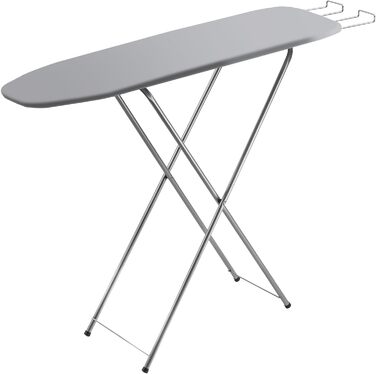 Прасувальна дошка KADAX з полицею, 104x30 см, з підставкою для праски, компактна станція для прасування з підкладкою з піни (Сірий)