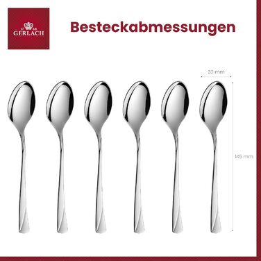 Набір столових приборів Gerlach Valor 68 предметів, нержавіюча сталь, для 12 осіб, в кейсі, поліровані, придатні для миття в посудомийній машині