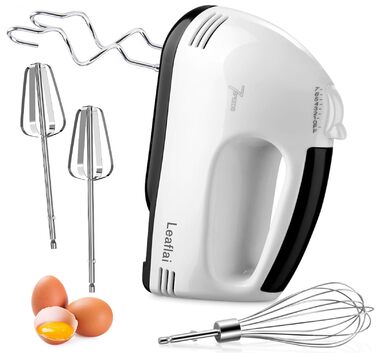 Електричний міксер ручний, 5 швидкостей, з набором насадок (міксер, вінчик, гак для тіста), білий (CX-6610)