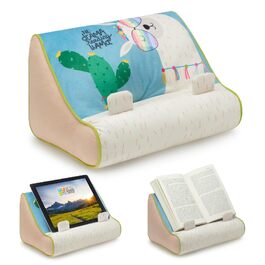 Підставка-подушка для книг, планшета та iPad (Лама/Кактус) — м'який тримач для читання в ліжку та вдома, оригінальний подарунок для книголюбів