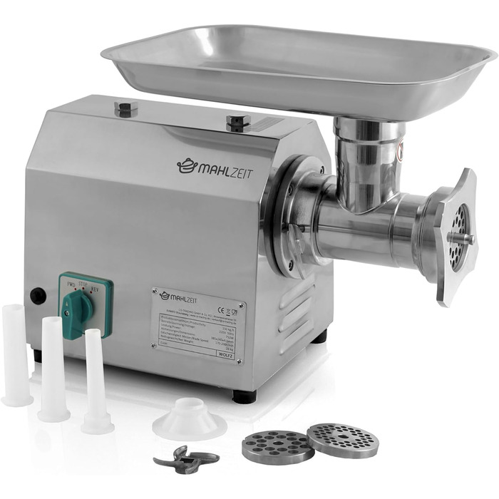 Professional Stainless Steel Electric Meat Grinder - 750W, 150kg/h | Sausage Maker with Filler | Commercial Grade Meat Grinder