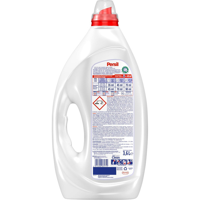 Рідкий засіб для прання Persil Color Kraft-Gel для кольорових речей, технологія глибокого очищення, 3.6 л (80 прань)