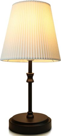 Торшер на тумбочку з сенсорним керуванням, регульована яскравість, 31.5 см, ретро-дизайн, чорний. Ідеальний подарунок на Новий Рік та Різдво