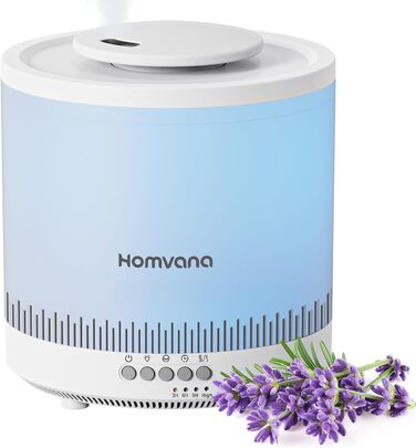 Зволожувач повітря Homvana для спальні, 1.8L, ультразвуковий, з LED-підсвіткою, для ароматерапії, без BPA