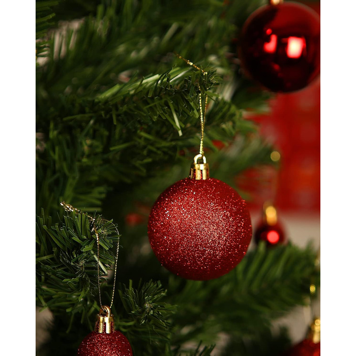 Набір прикрас на ялинку на Різдво, 42 шт. Ялинкові кулі, кульки Різдвяні, червоний, зелений, золотий. Підходить для святкування Різдва, вечірок, вінків. Преміум якість