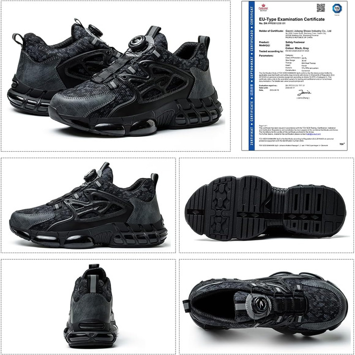 Робочі черевики безпеки для чоловіків та жінок. Спортивні, легкі, антипрокольні, антиударні. Розміри 38-41 EU, колір чорний