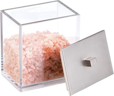 mDesign органайзер для ватних дисків та паличок – набір 2 шт. – прозорий/рожеве золото, пластик