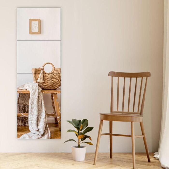 16 штук настінних дзеркал для плитки - проста установка, без рамки, 40x30 см для спальні, вітальні, ванної кімнати та домашнього спортзалу