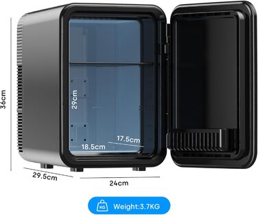 Mini холодильник Enventor 10L: портативний, з подвійним охолодженням, 12V/220V, для авто, кімнати, офісу (чорний)