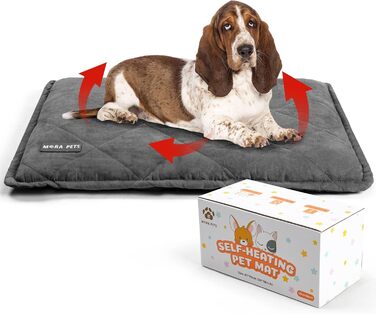 Самогріюча ковдра для собак та котів Mora Pets, 89 x 58 см, темно-сірий велюр