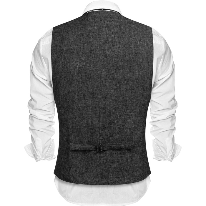 Чоловіча жилетка COOFANDY - стильний костюмний варіант для офісу, вечірки чи весілля, чорного кольору.