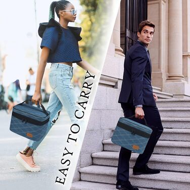 Легка термосумка-ланчбокс для їжі: складана, водонепроникна, у синій клітинку