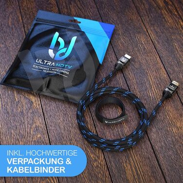 HDMI-кабель 8K Ultra HD 1 метр - Ultra High Speed 2.1, 48 Gbps, HDR10+, eARC, DTS:X, HDCP 2.2/2.3