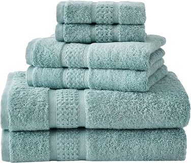 Nautica - 6 Piece Bath Towel Set, absorbent & colorfast cotton, towel set, fashionable bathroom decoration, Öko-Tex Certified (Ocean Turquoise, 6 Piece) 6 Piece Turquoise