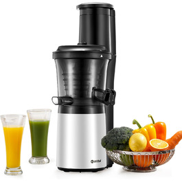 Wiltal | Slow Juicer | Vegetable and Fruit Extractor | With 76 mm Opening | Electric Juicer for Fruit | Quiet Motor | Easy to Clean | JC-280 | 150 Watts | BPA Free | White
