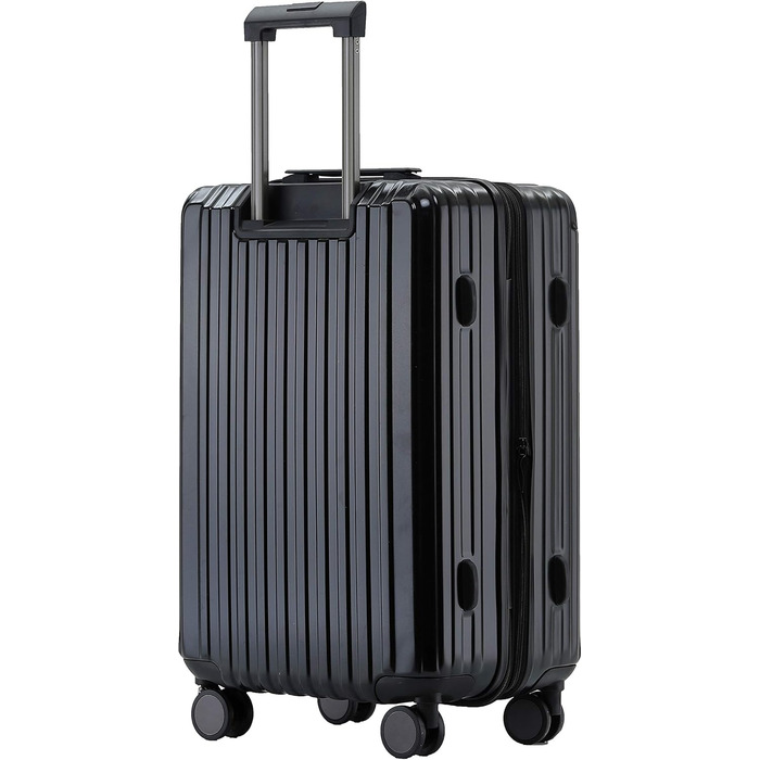 Чорний великий валіза на 4 колесах з TSA-замком, телескопічним ручками та жорстким корпусом, 76 см