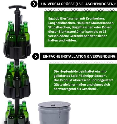 The Original! (without elevator) I Outdoor Ground Pit Beer Cooler I Up to 15 Different Bottles (0.33/0.5 l) I Easy Installation I Robust Materials I Includes Game