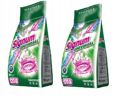 Пральний порошок Signum UNIVERSAL / Білий Clovin, 10 кг, 120 прань, 2в1