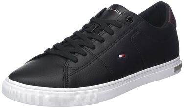 Чоловічі кросівки Tommy Hilfiger Vulcanized Essential з деталями з шкіри, чорні (44 EU)