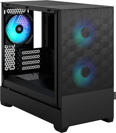 Корпус для ПК Fractal Design Pop Mini Air RGB Black з темперованим склом та сіткою Honeycomb Mesh – 3 RGB вентилятори, підтримка mATX