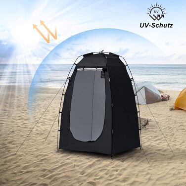 CLIPOP Pop-Up Tent - Waterproof, Lightweight, 1-Layer Spring Camping Tent - Easy Setup for Beach, Hiking, Festival, Outdoor - Black