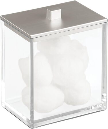 mDesign органайзер для ватних дисків та паличок – набір 2 шт. – прозорий/рожеве золото, пластик