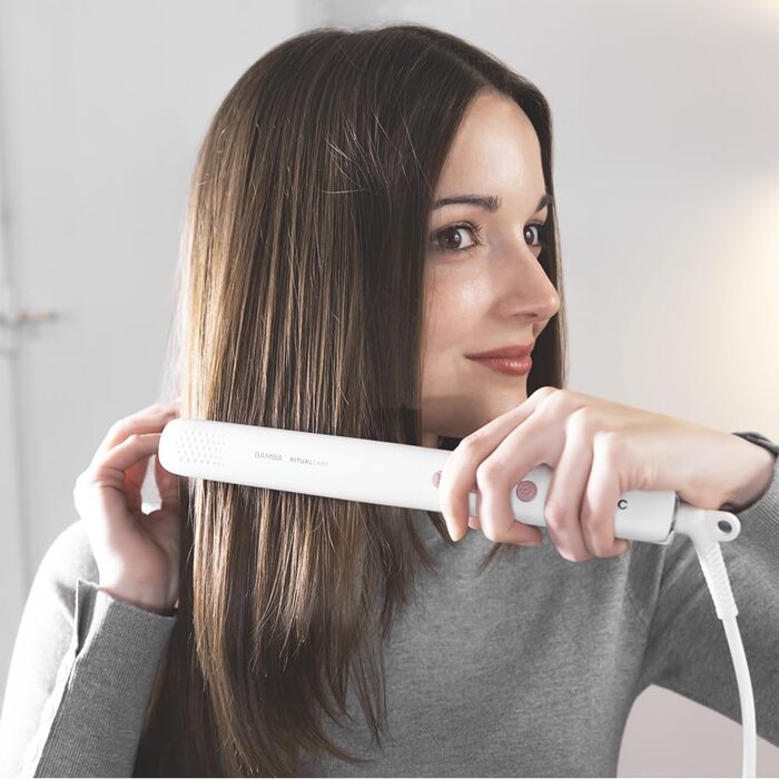 Випрямляч для волосся Cecotec Stijltang Bamba RitualCare з титановими пластинами, регулюванням температури 140-200 ºC, автоматичним вимкненням, 3 м кабелю та захистом пластин з силікону (885 HidraProtect Ion)