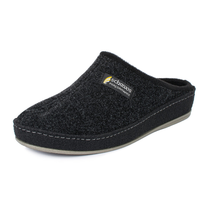 Чоловічі фетрові домашні тапочки Schawos 6030 з устілкою, супінна підошва, антиковзаючі, 43 EU, чорні