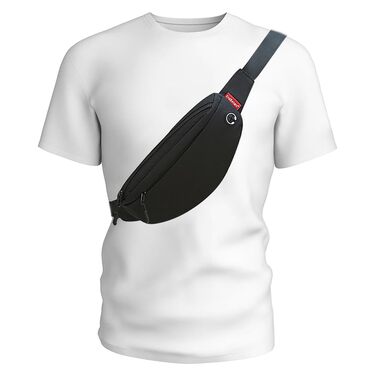Чоловіча та жіноча поясна сумка-рюкзак, водонепроникна, для спорту та подорожей (чорна)