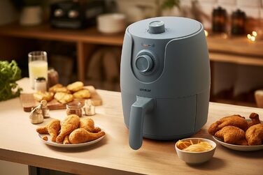 Фритюрниця без олії Mini 1.8L з таймером та підігрівом - 1200 Вт (Сірий)
