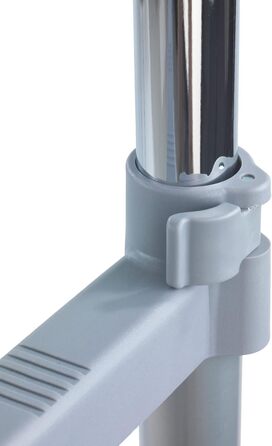 WENKO Clothes Rack, Folding, Clothes Storage with Adjustable Clothes Rod and Wheels, Plastic/Metal, 88 x 100-168 x 11-49 cm, Chrome/Grey (168 x 44 x 163 cm)