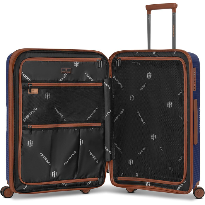 Набір валіз Eco Edition 3 шт. з жорстким корпусом | Розширювані валізи з дельфіновою блискавкою, міцний та легкий матеріал, 4 подвійні колеса & TSA-замок | Для жінок та чоловіків (Navy, валіза M (67 см) розширювана)