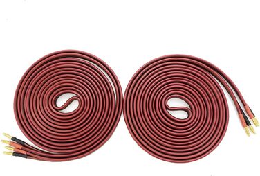 Акустичний кабель LONPOO LP42 з чистої міді та позолоченими бананоподібними роз'єктами, 14 AWG, 2 м, червоний (пара) для HiFi колонок