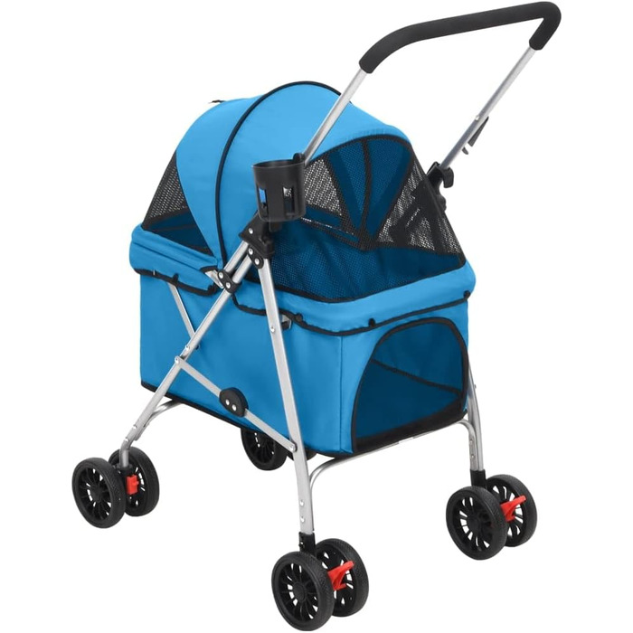 ВідаXL Переноска для собак, візок для собак, складаний, 76x50x100 см, Оксфорд, блакитний