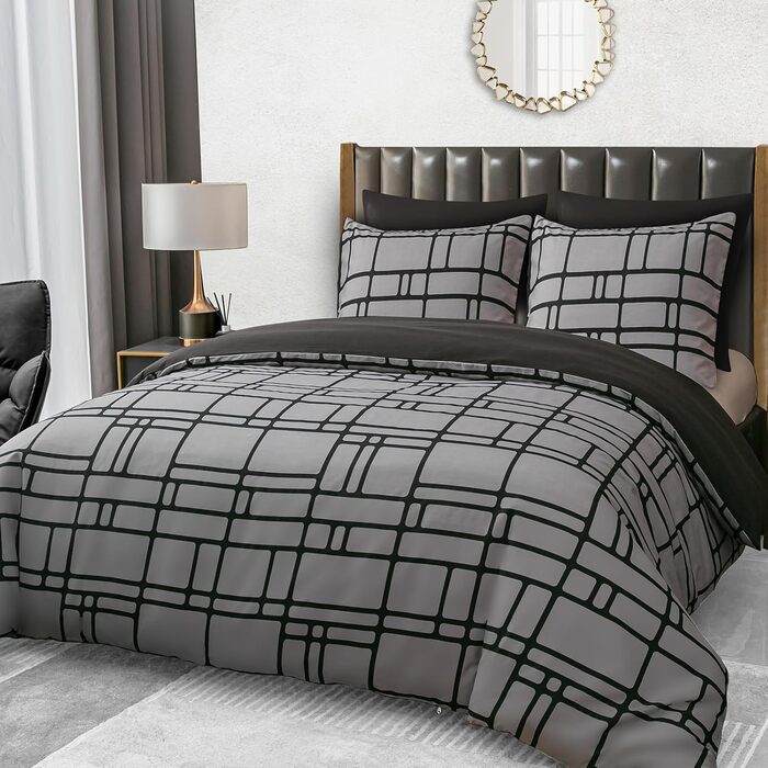 Комплект постільної білизни Pamposh 135x200 (4 частини) - 2 наволочки 80x80, 2 наволочки 135x200, мікрофібра, сірий, сертифікат ÖKO-TEX