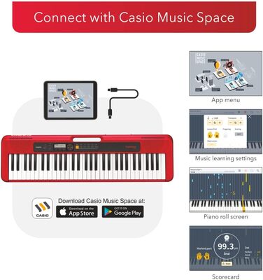 Клавішний інструмент Casio Casiotone CT-S200RD: 61 клавіша, 400 звуків, 77 ритмів, червоний колір