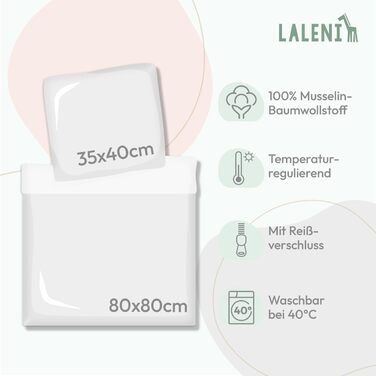 Бетлічна постільна білизна Laleni з бавовняного мусліну 80x80 + наволочка 35x40 см - комплект сертифікований Oeko-TEX, літня, колір мідний