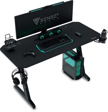 Ігровий стіл SENSE7 Ergonomic для ПК з поверхнею з вуглецевого волокна, 100x50 см, Basic