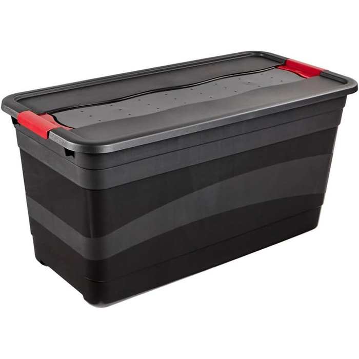 Keeeper Transport Container with Lid and Sliding Closure, Extra Stable, 79.5 x 39.5 x 40 cm, 83 l, Eckhart, Graphite-Grey, Graphite